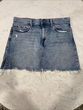 Denim Mini Skirt in Light Blue